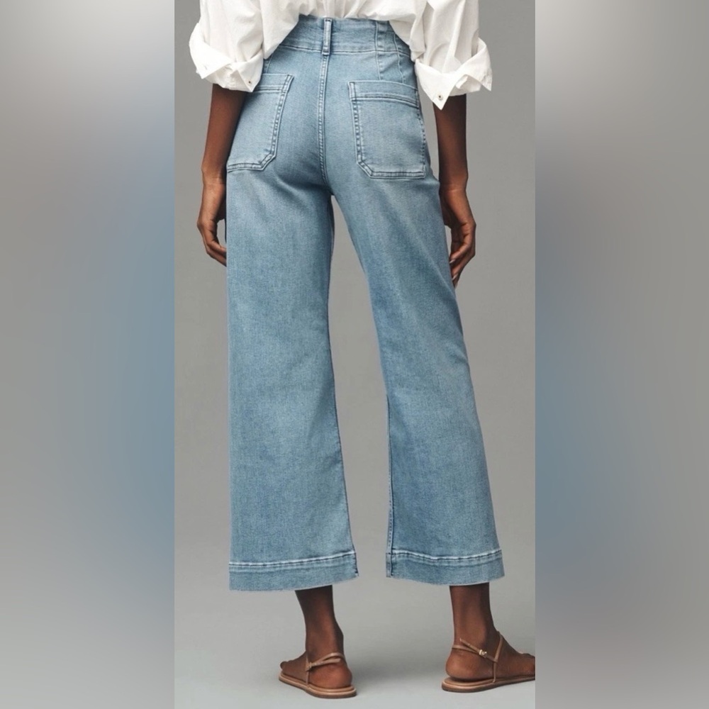NWT Anthropologie 20W The Colette Crop High-Rise Wide-Leg Jeans by Maeve - Picture 2 of 16